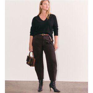 Everlane Black Organic Cotton Barrel Baloon Jeans High-Rise Tapered Ankle Length